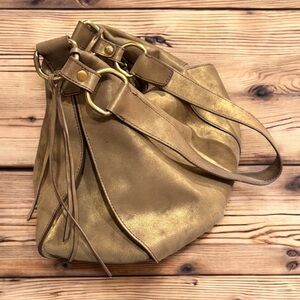 hobo gold shoulder bag